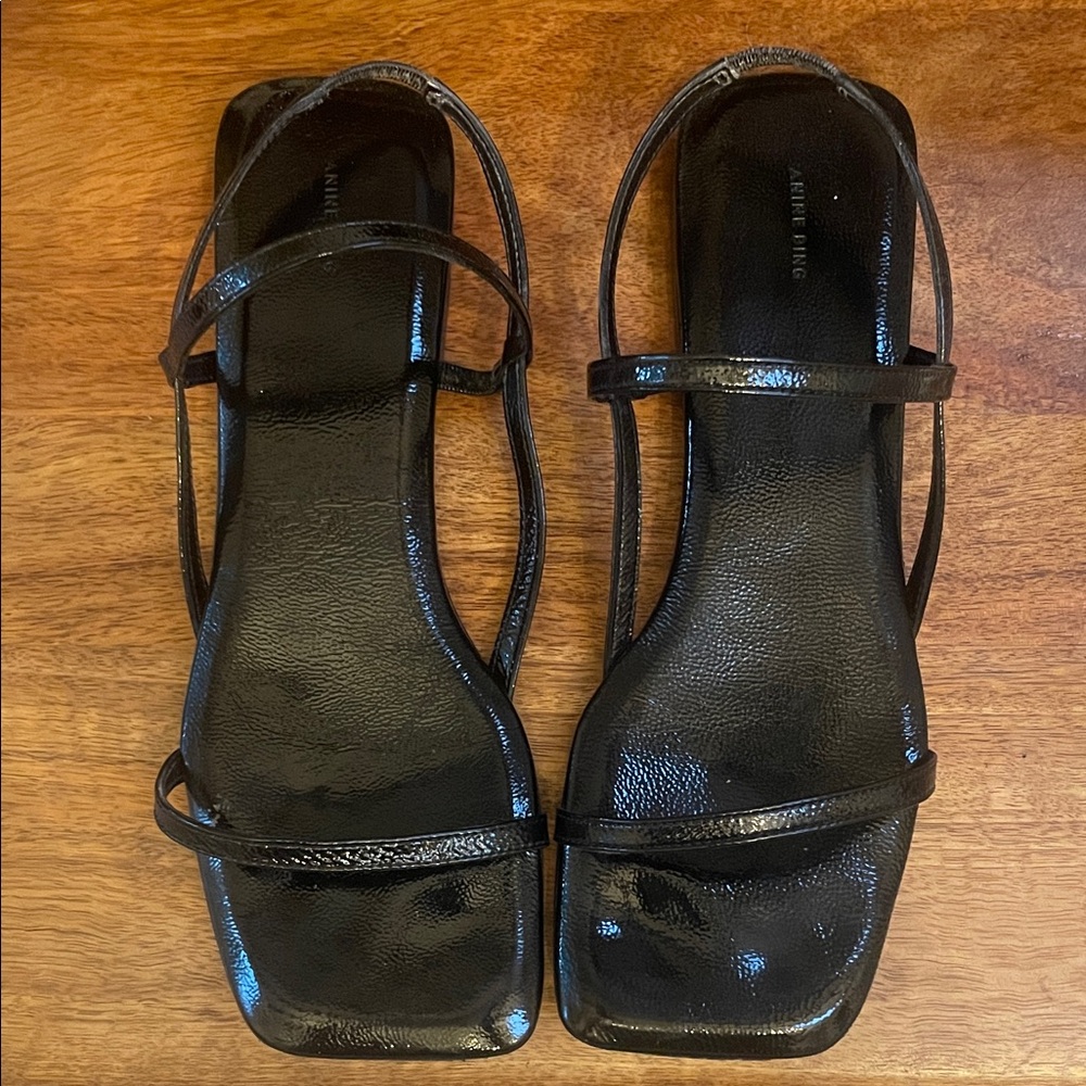 Anine Bing Black Strappy Sandals
